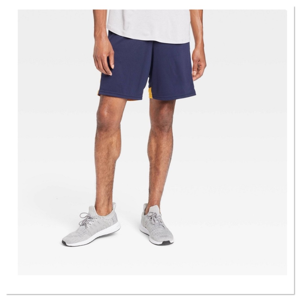 Men’s Blue Athletic Mesh Shorts with Relaxed Fit all in motion